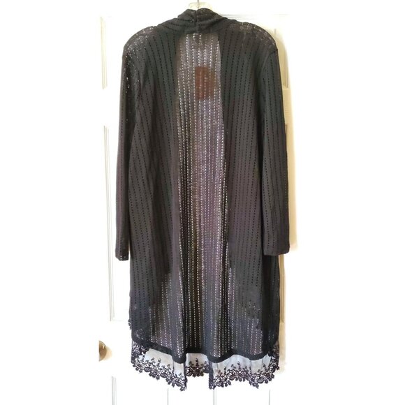 AMERICAN RAG BLACK DRESS SWEATER SHAWL WRAP EMBROIDERY LACE SIZE 3XL NWT - Picture 8 of 10